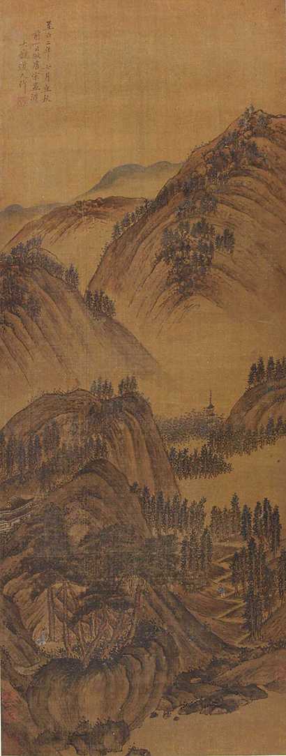 黄公望 山水 立轴